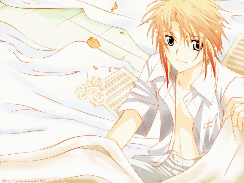 Anime boy with book