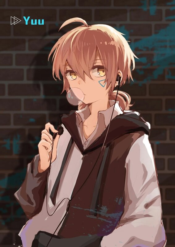 Anime Boy with Bubble Gum