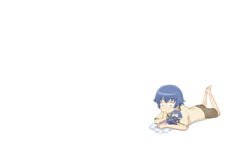 anime boy with doll