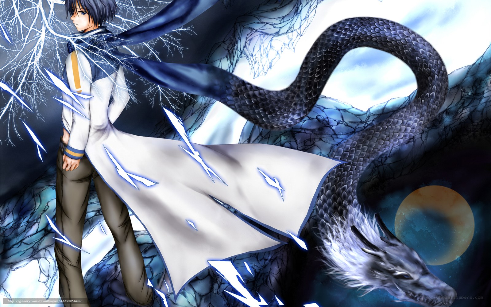 Anime boy with dragon