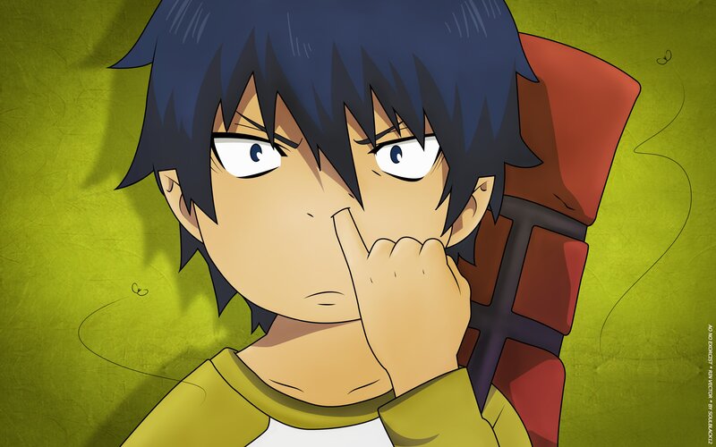 Anime Boy with Finger to Mouth