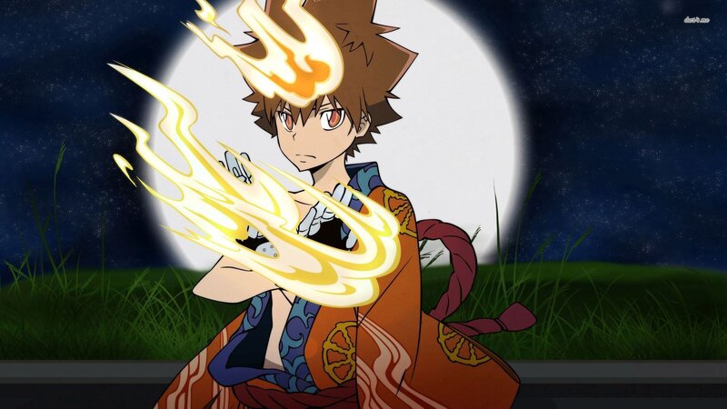 Anime Boy with Flames