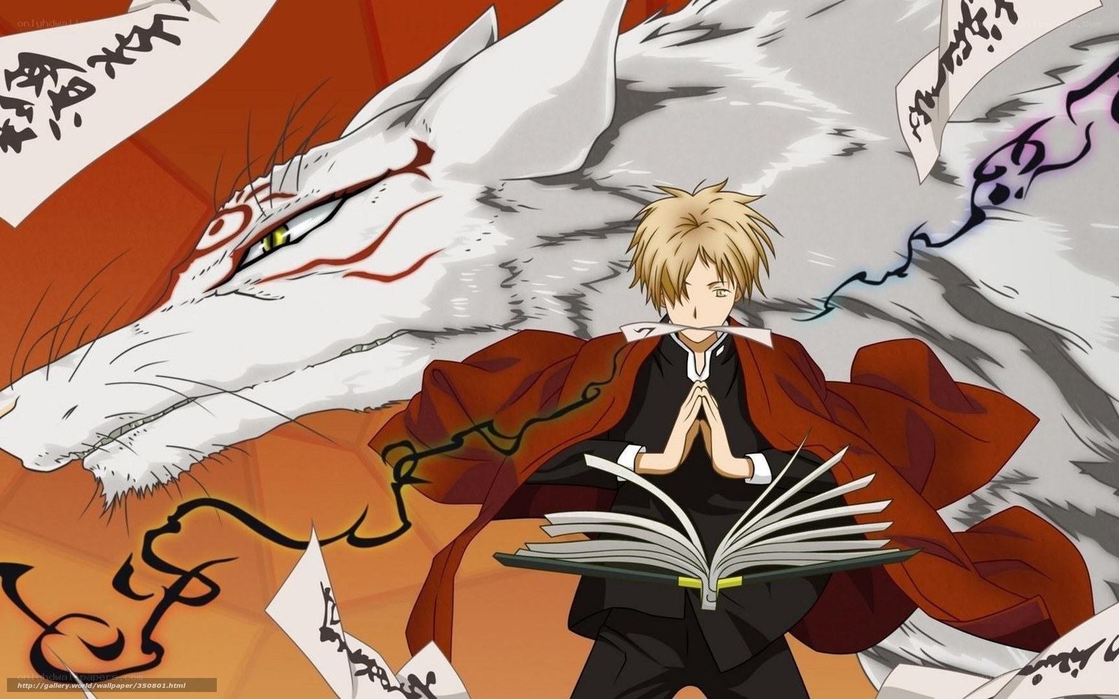 Anime boy with fox spirit
