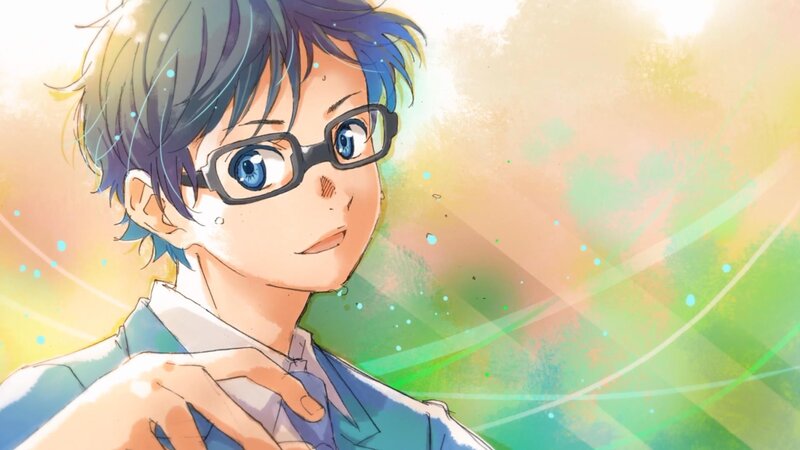 Anime Boy with Glasses — Blue, Hopeful
