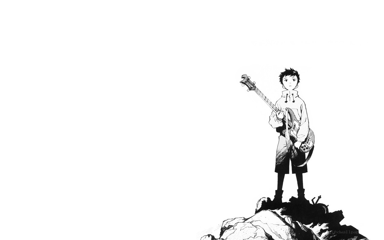 anime boy with guitar