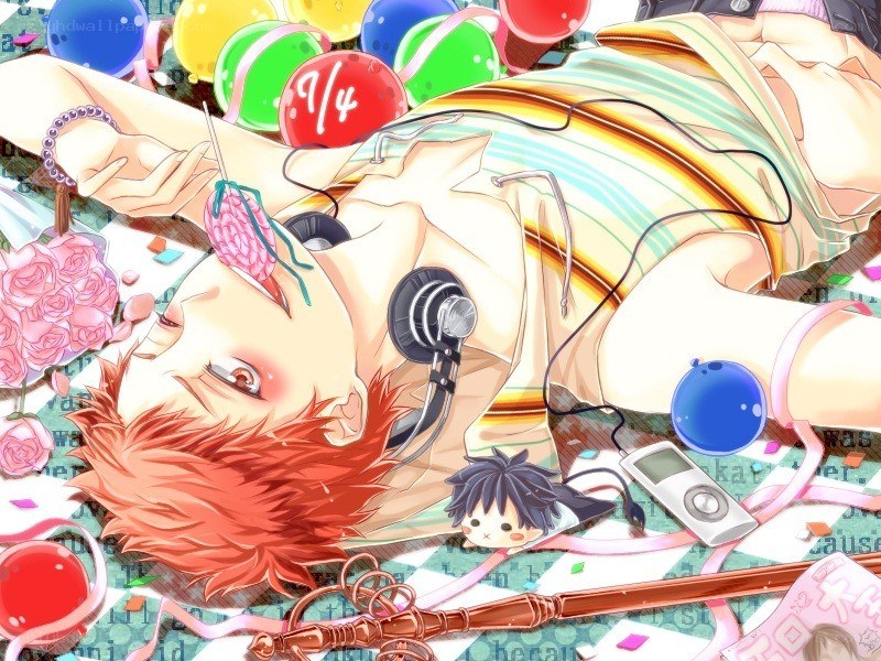 Anime boy with headphones