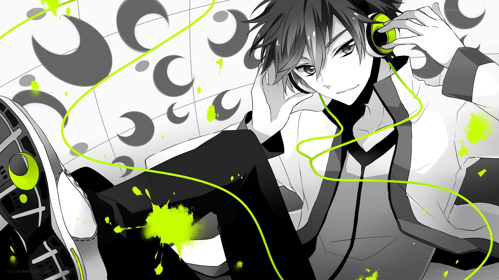 anime boy with headphones