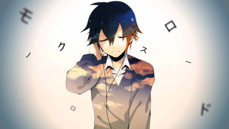 Anime Boy with Headphones — Blue, Calm, Night