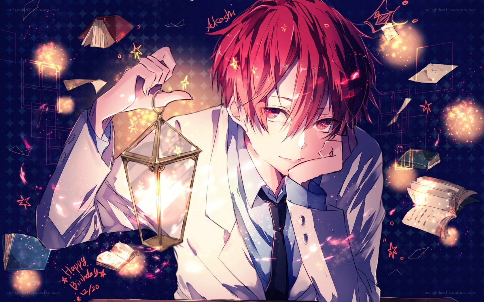 Anime boy with lantern