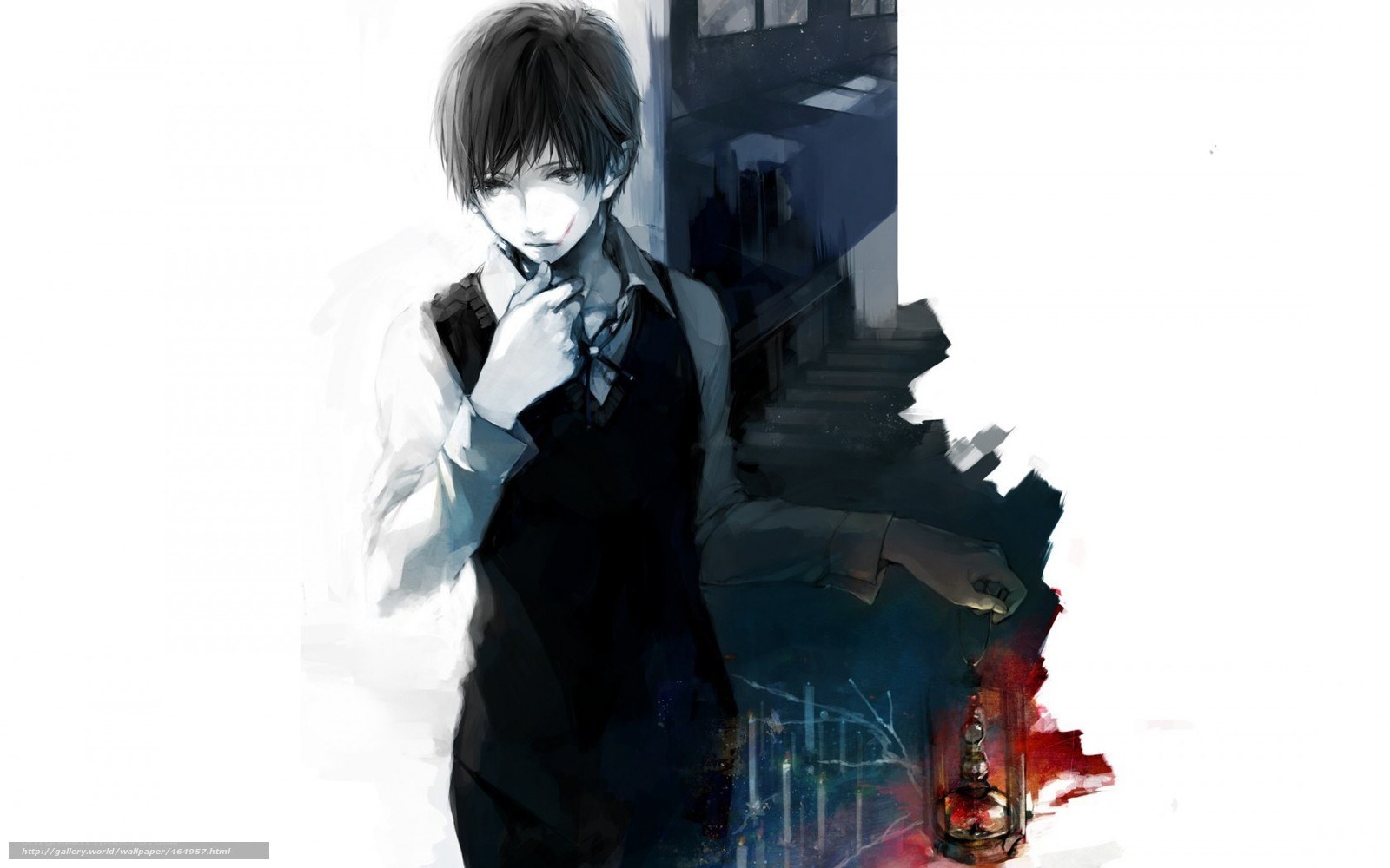 anime boy with lantern