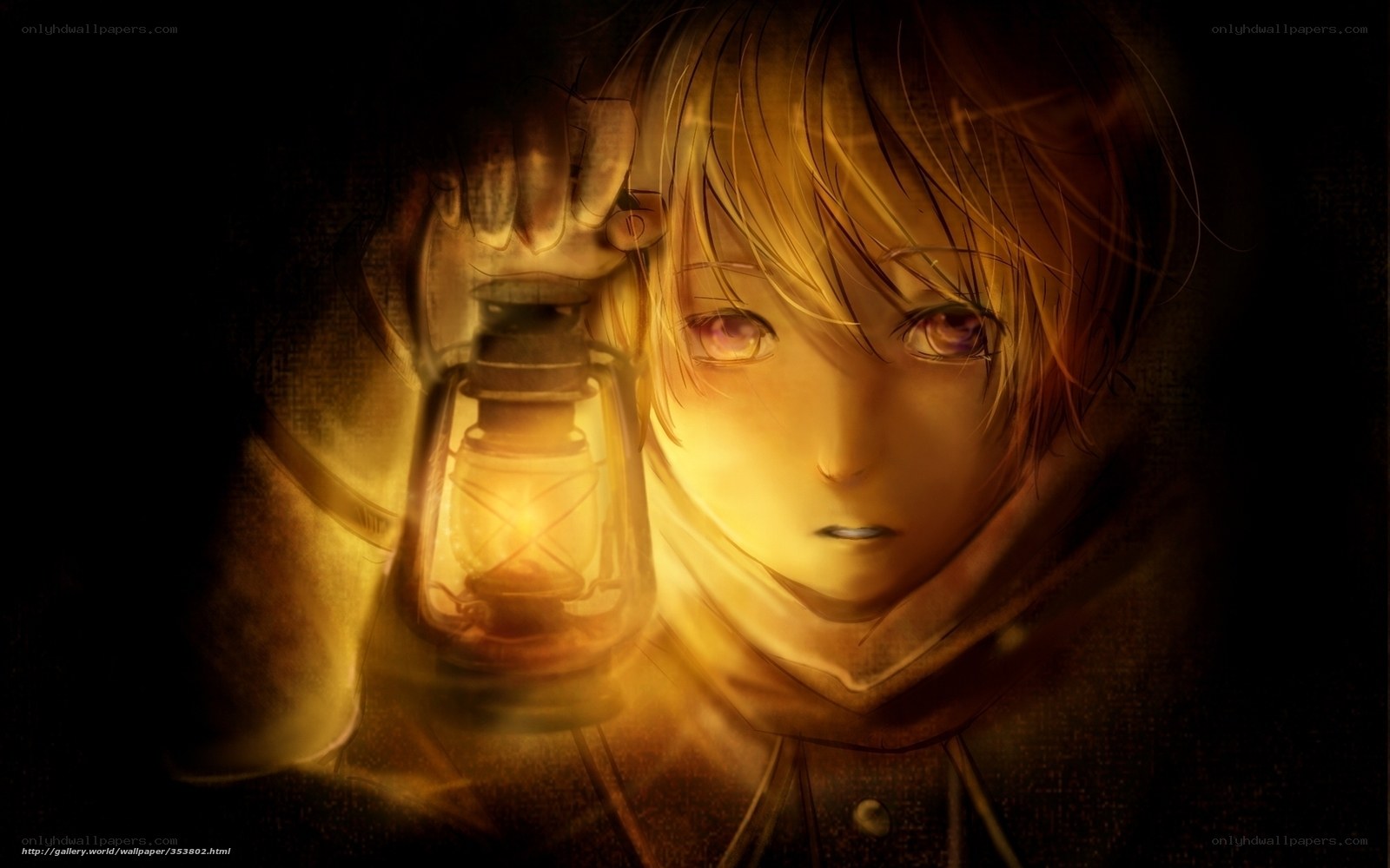 Anime boy with lantern