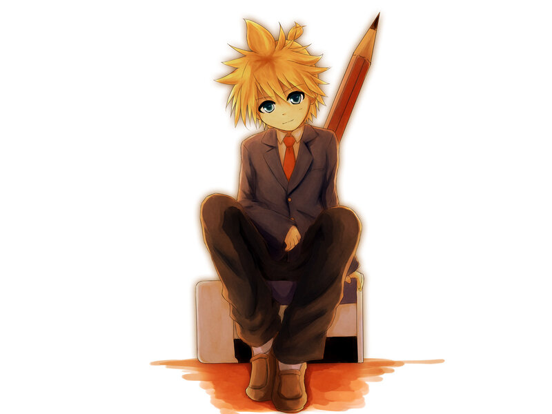 Anime Boy with Pencil