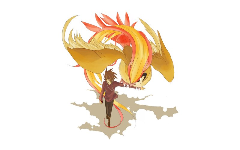 anime boy with phoenix
