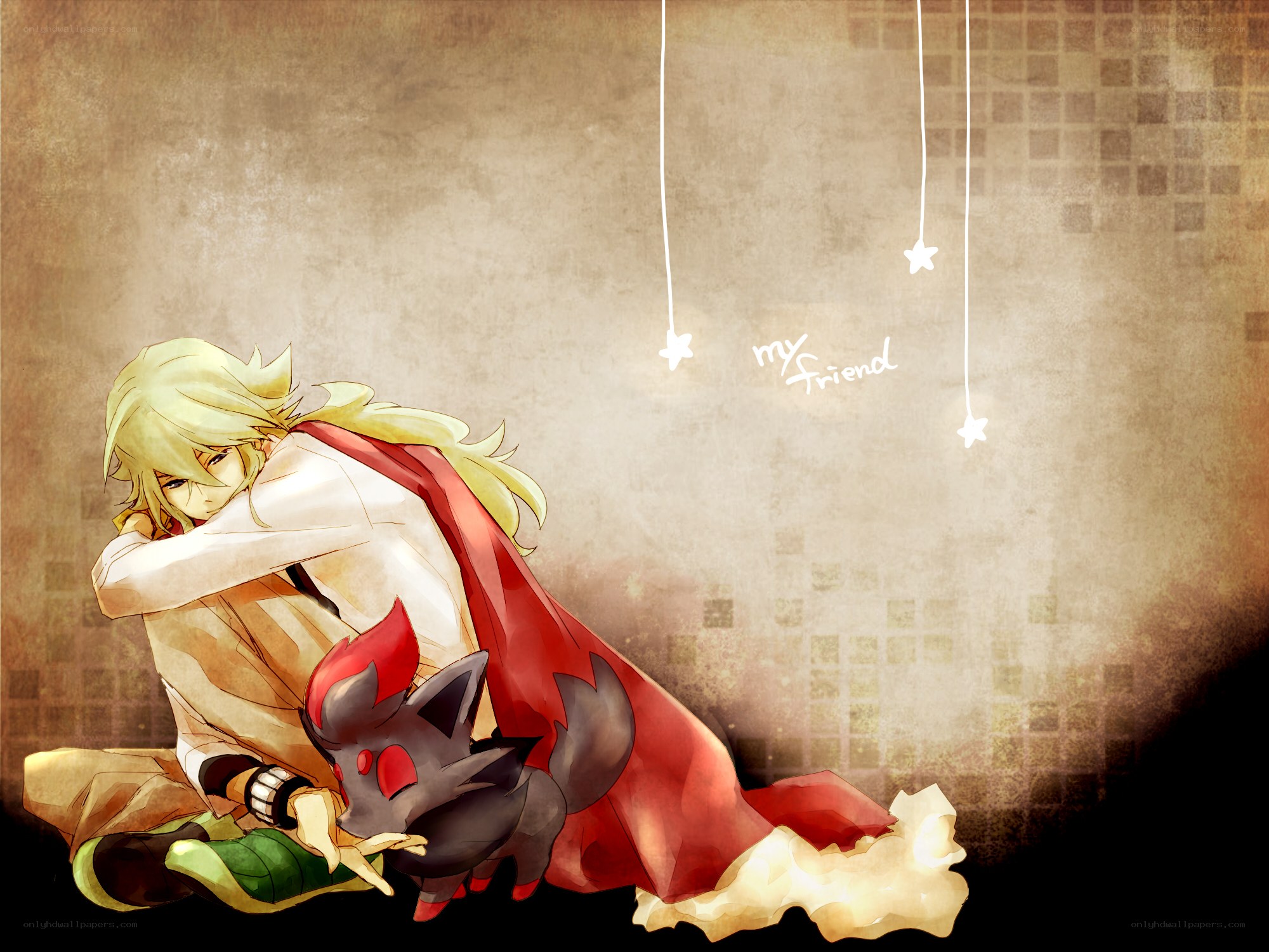 anime boy with pokémon
