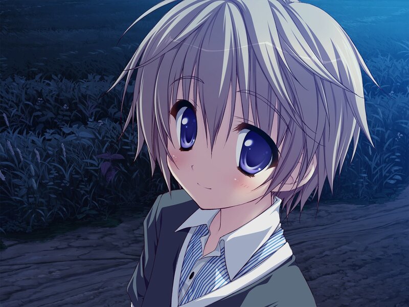 Anime Boy with Purple Eyes — Calm