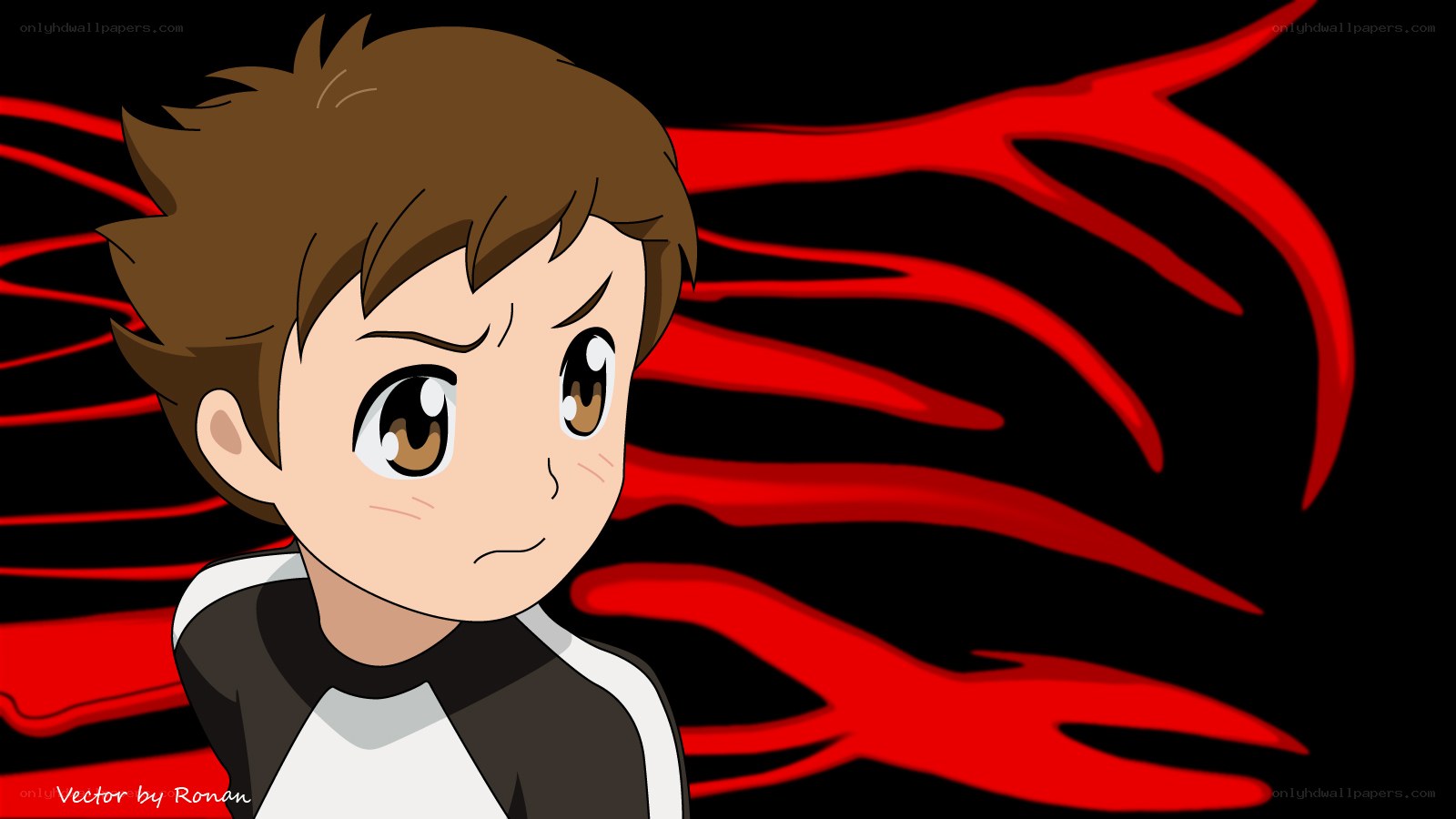 anime boy with red energy