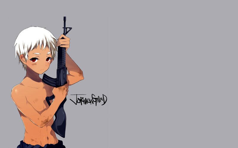 anime boy with rifle