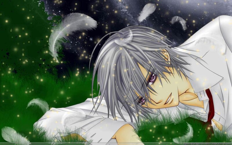 Anime boy with silver hair