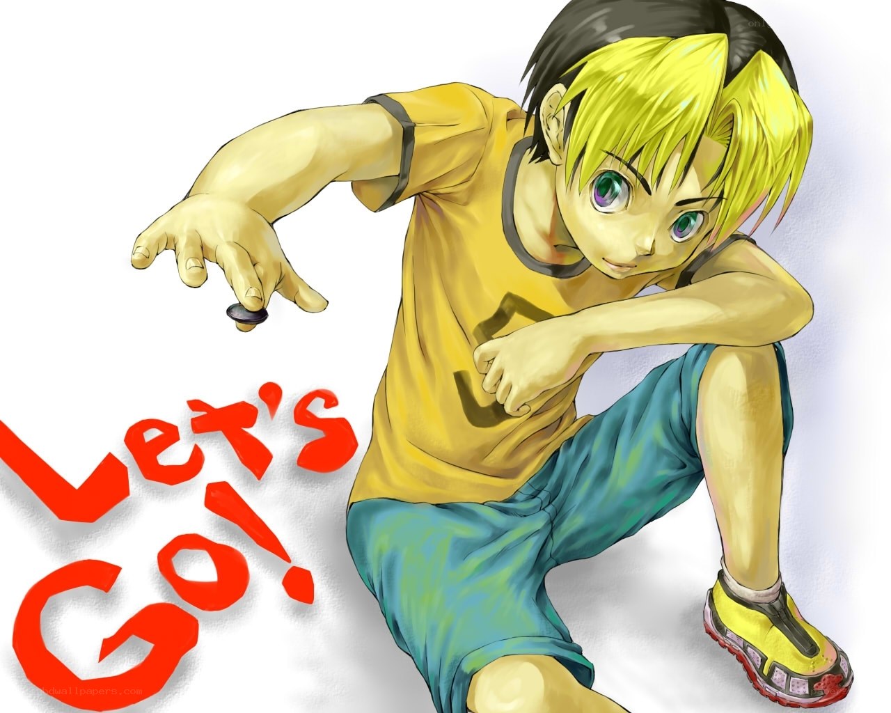 anime boy with spinning top