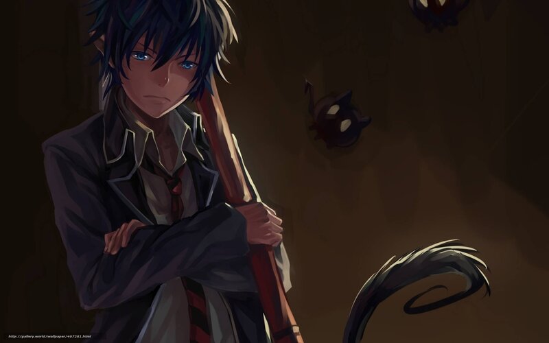 anime boy with staff