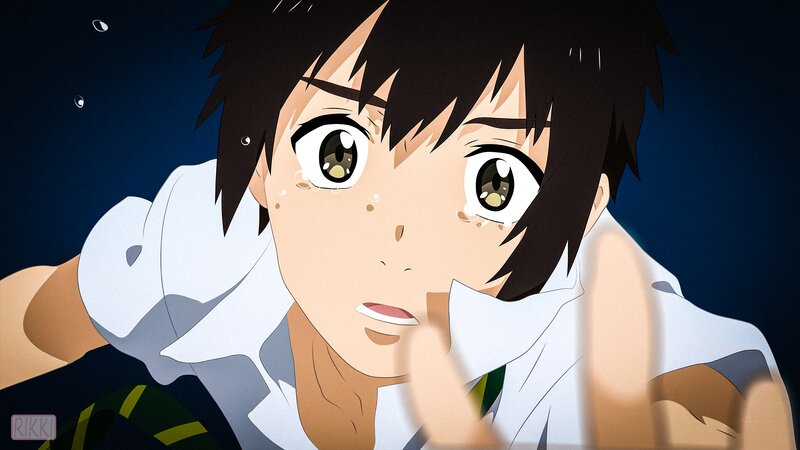 Anime Boy with Tears — White