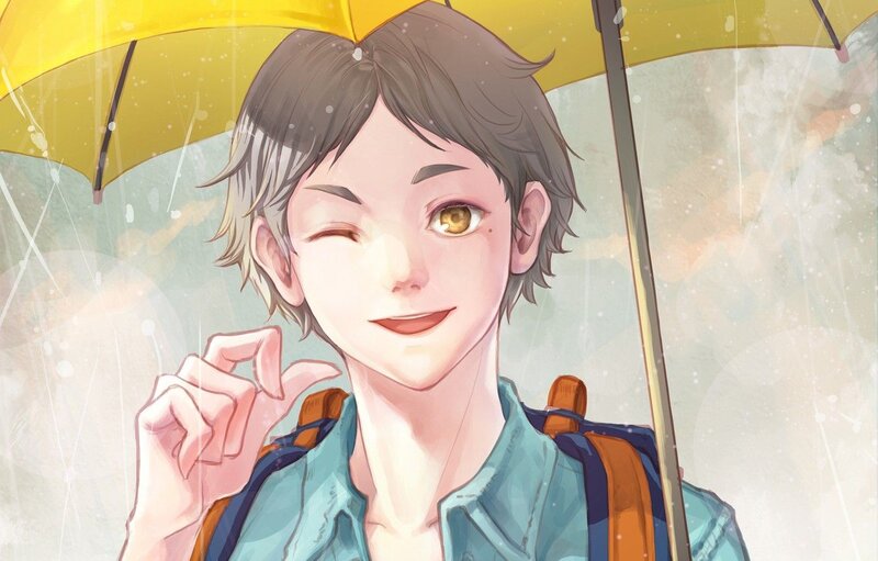 Anime Boy with Umbrella