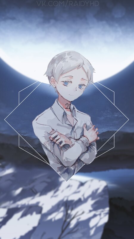 Anime Boy with White Hair — Blue, Dramatic
