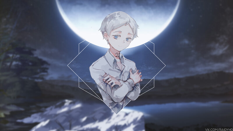 Anime Boy with White Hair — Blue, Serene