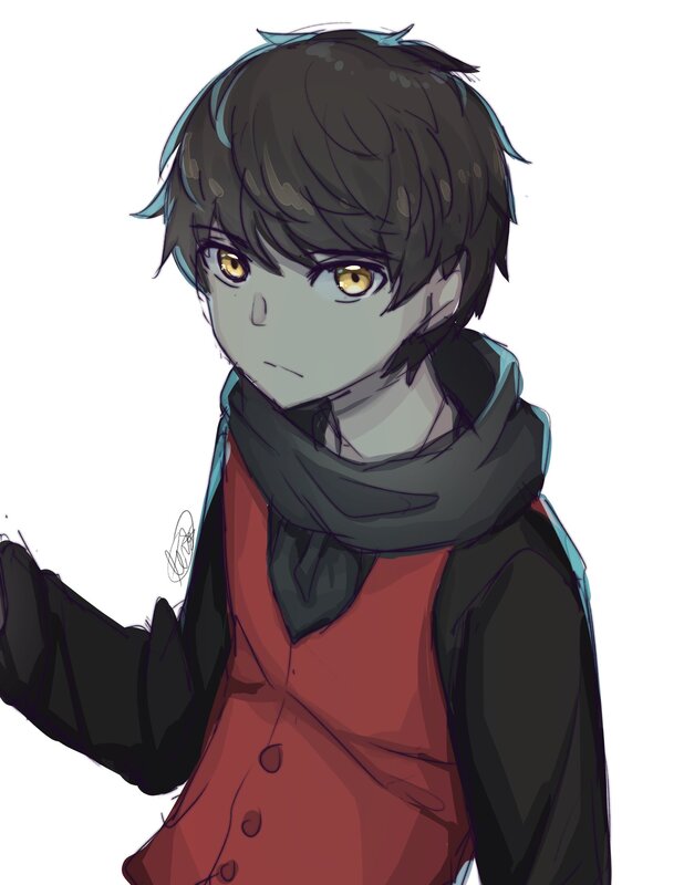 Anime Boy with Yellow Eyes