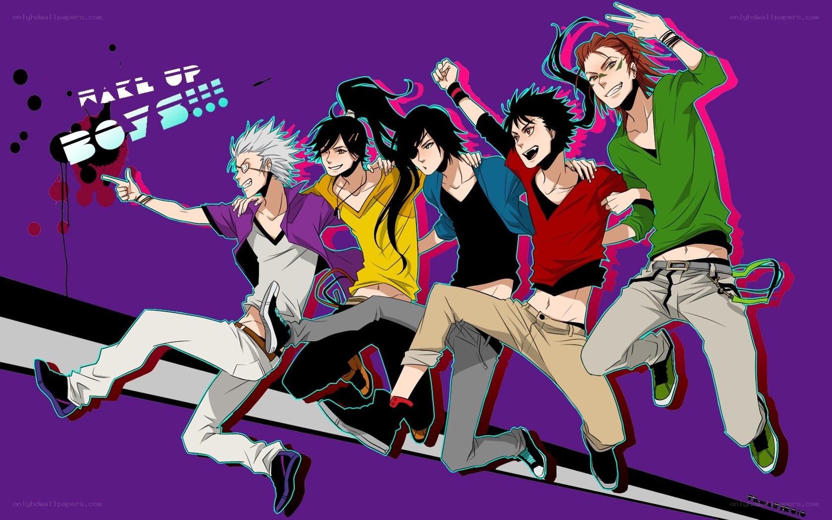 anime boys group art