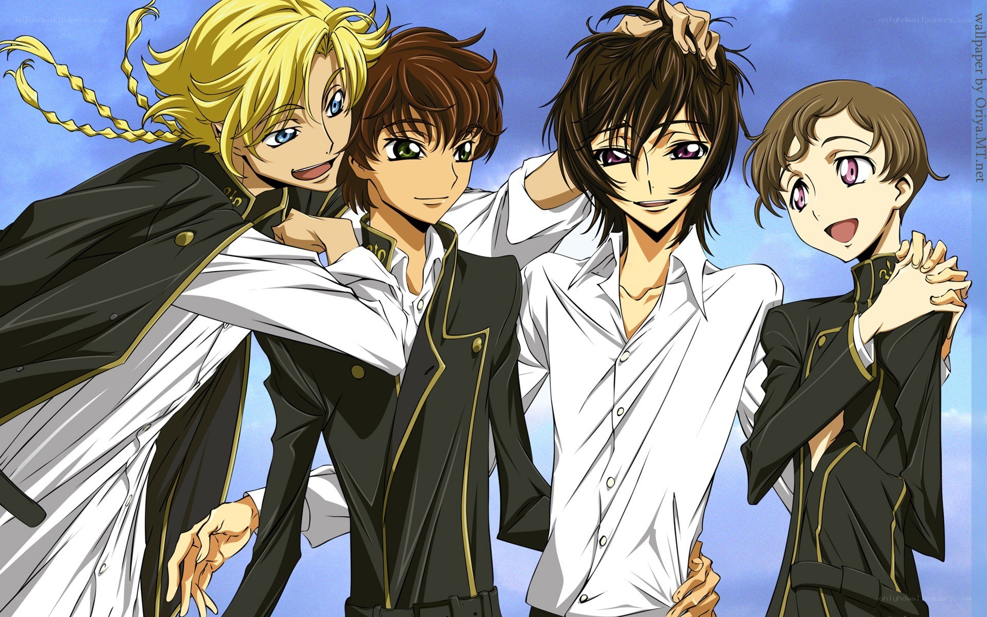 anime boys group portrait