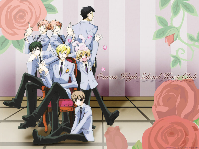 Anime Boys in School Uniforms — Pink, Playful