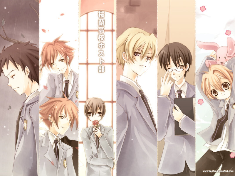 Anime Boys in School Uniforms — White