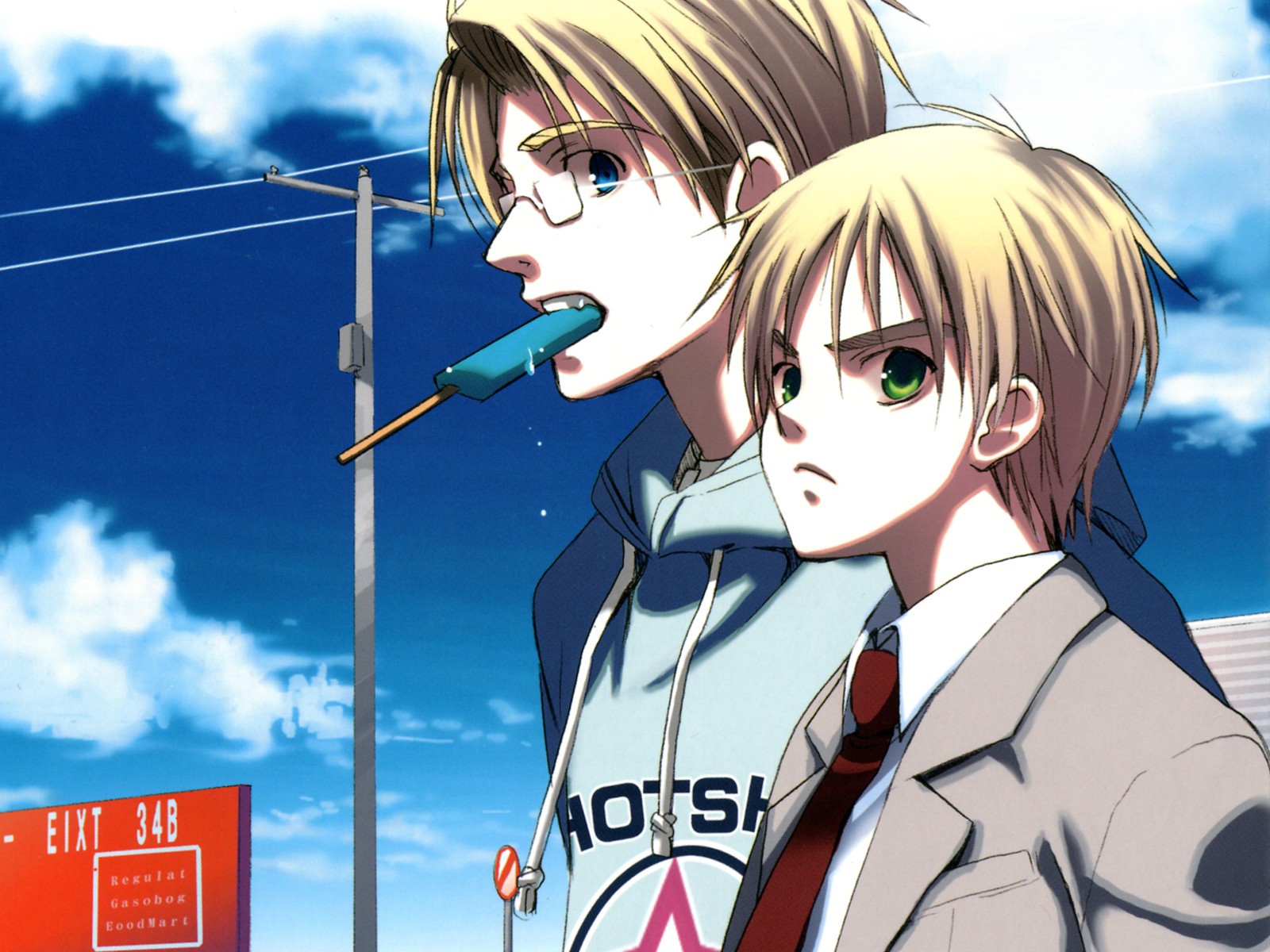 Anime boys with popsicle