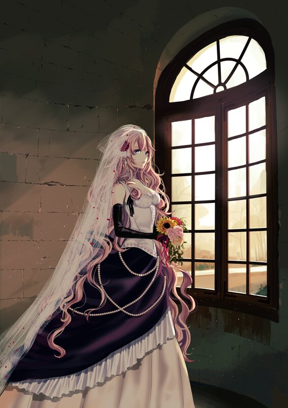 Anime bride by the window