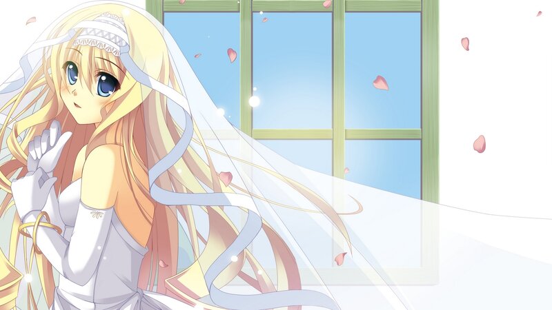 anime bride by window