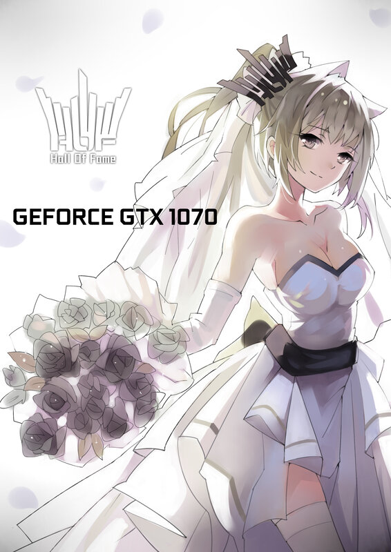 Anime Bride Holding Bouquet — White, Serene, Digital Art, Veil, Cat Ears