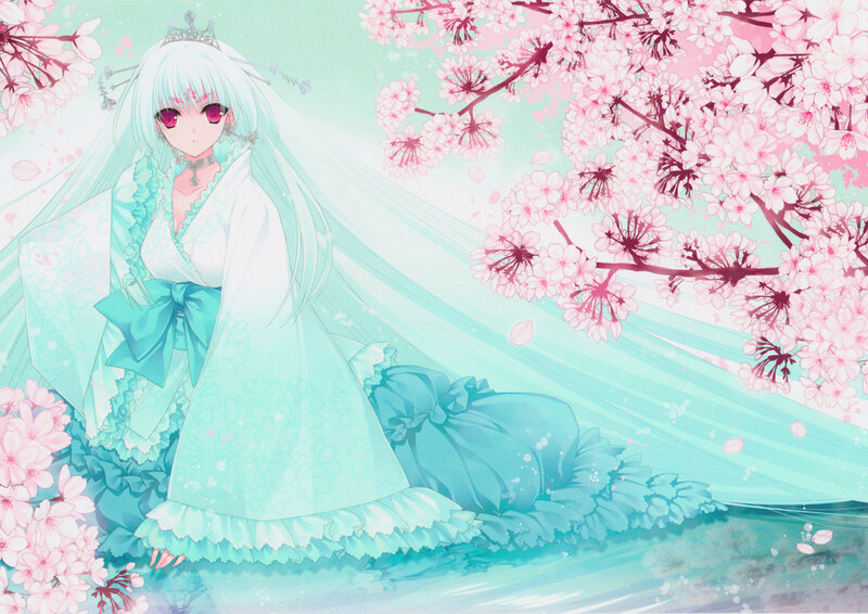 Anime Bride in Cherry Blossoms