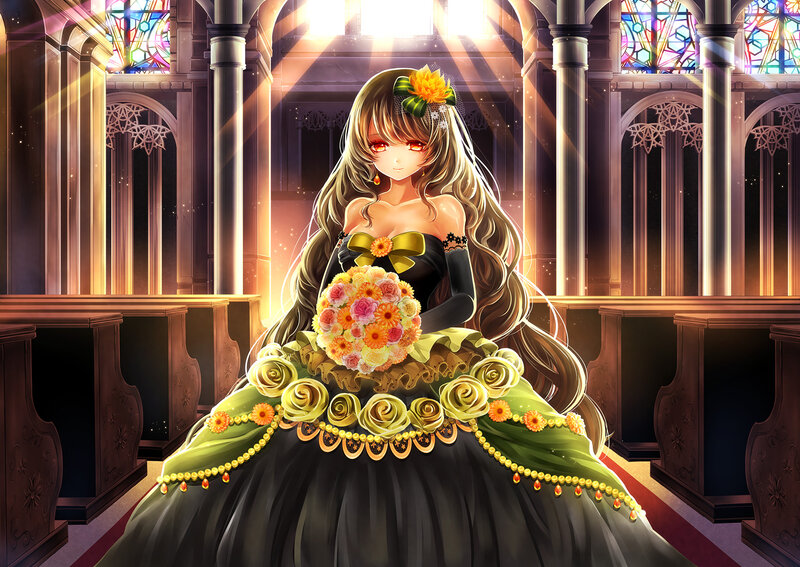 Anime Bride in Church — Black