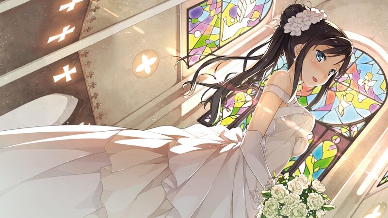Anime Bride in Church — White