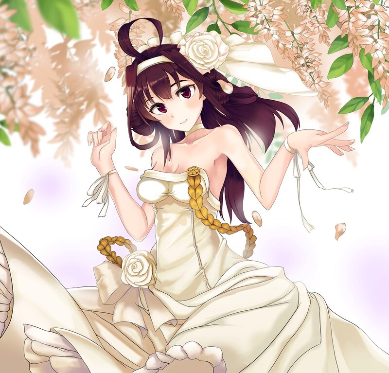 Anime Bride in Floral Setting