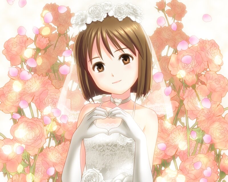 Anime Bride in Flowers