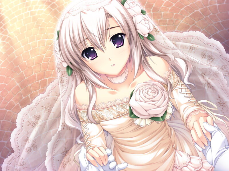 Anime Bride in Wedding Dress — White, Serene