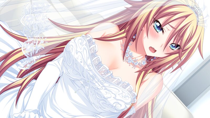 Anime Bride in White Dress — Serene, Veil