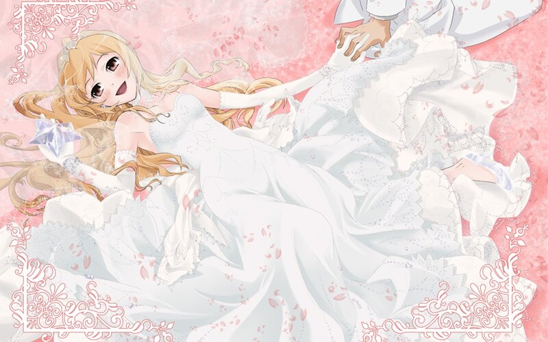 Anime Bride Lying Down — White, Romantic