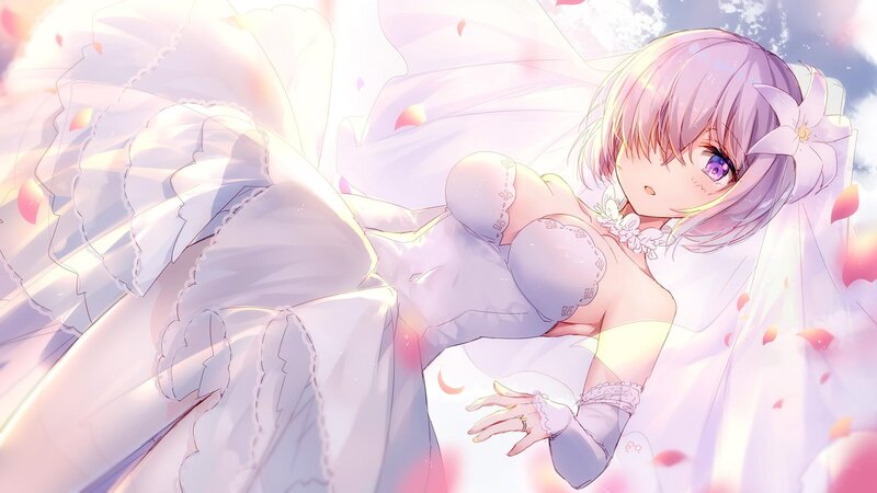 Anime Bride Lying Down — White, Serene