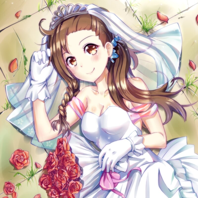 Anime Bride Lying Down — White