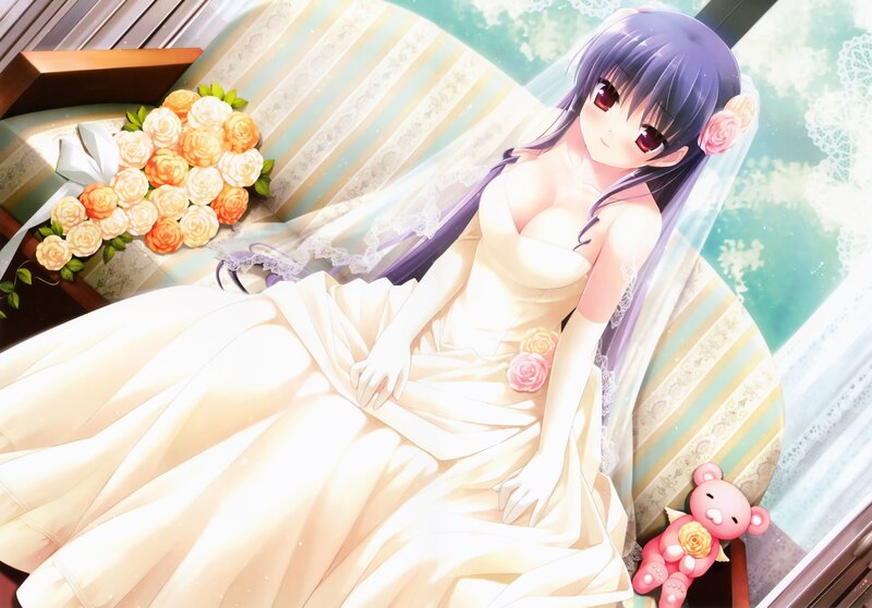 Anime Bride on Couch — White