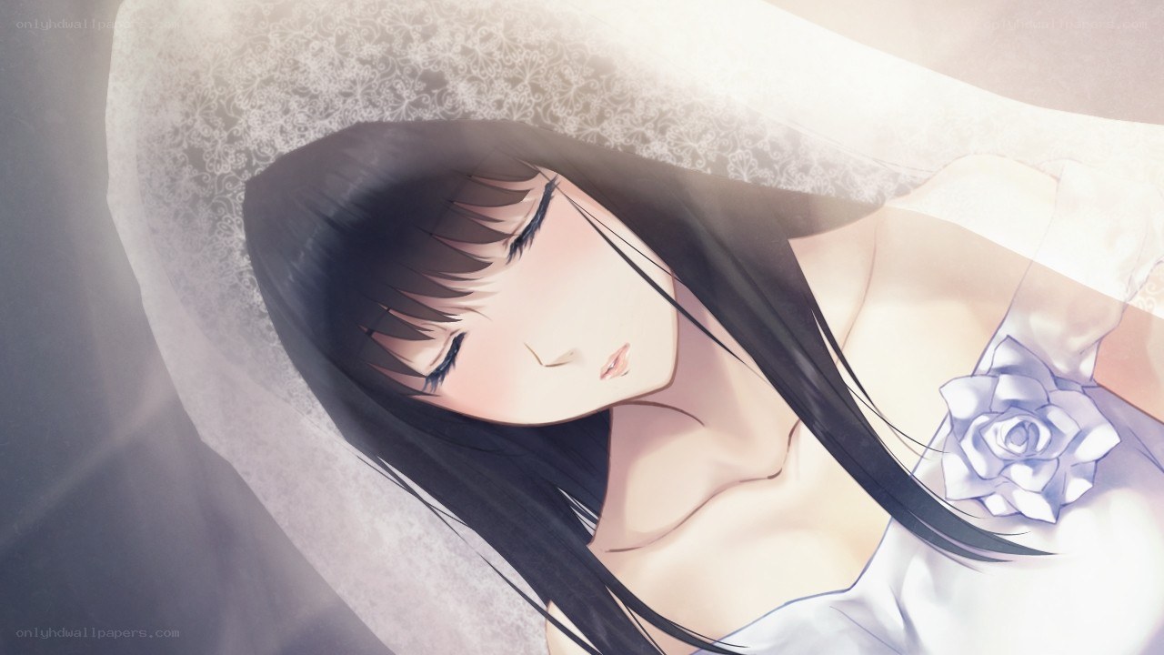 anime bride sleeping peacefully