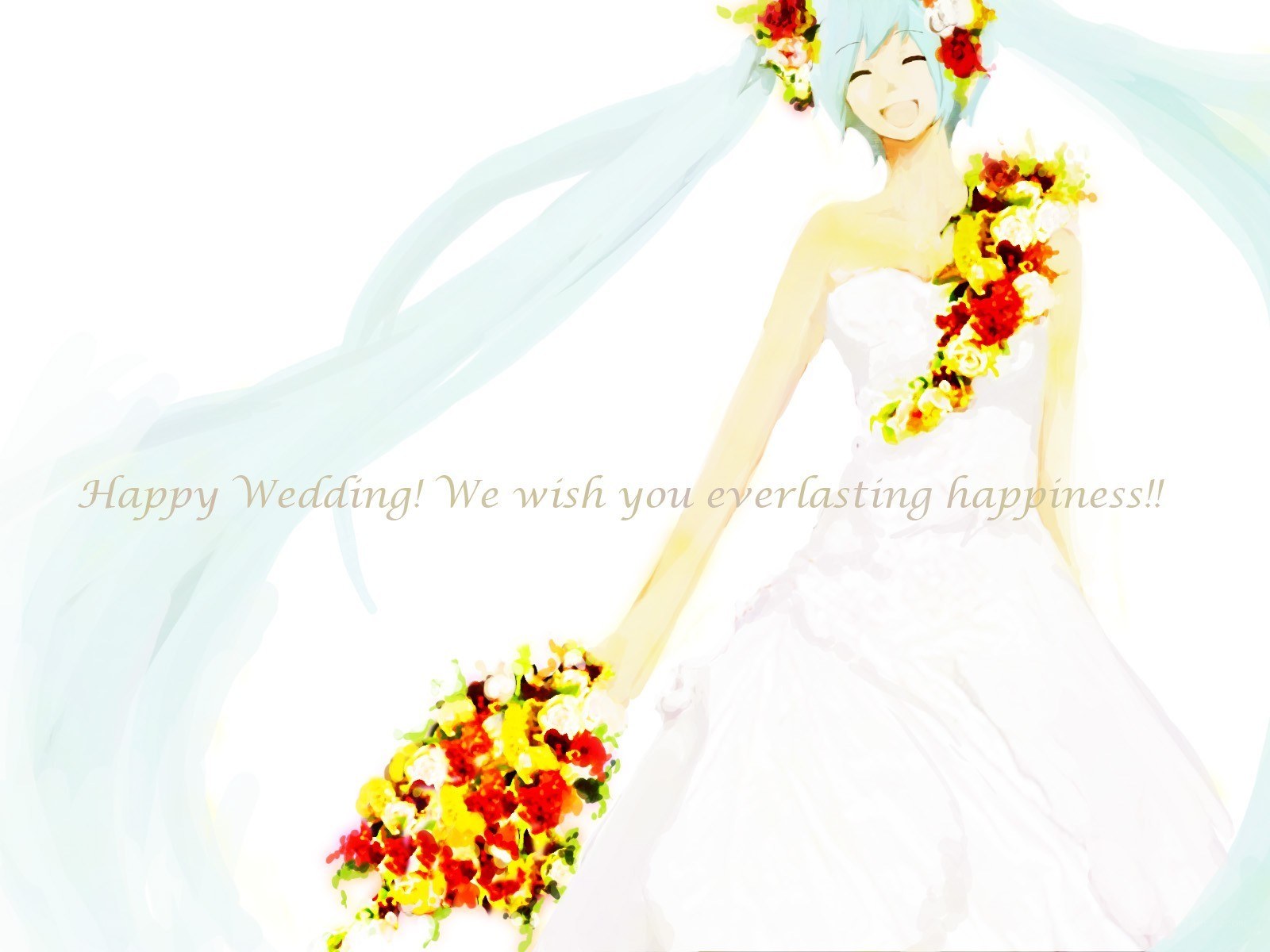 Anime bride wedding card